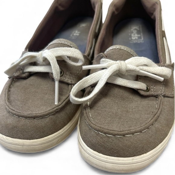 Keds Brown Canvas Boat Shoes Size 7 Women’s Lace Up Casual Comfort Flats - Picture 5 of 11